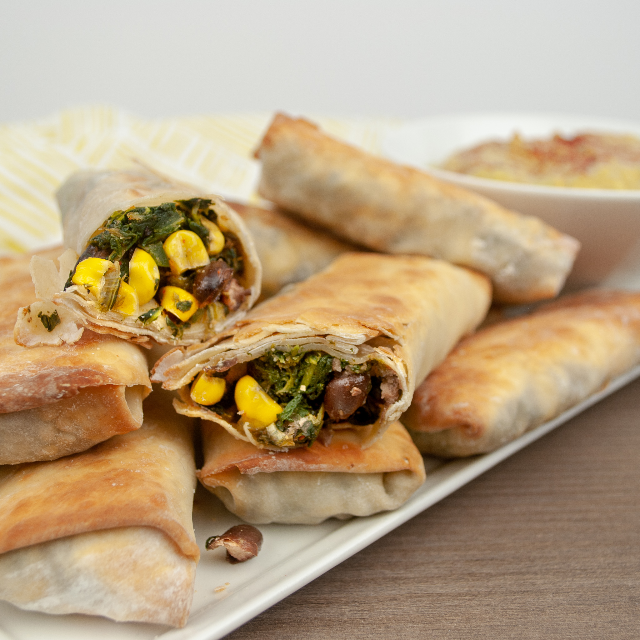 Cantina Egg Rolls with Southwestern Avocado Sauce - The Carrot Seed ...