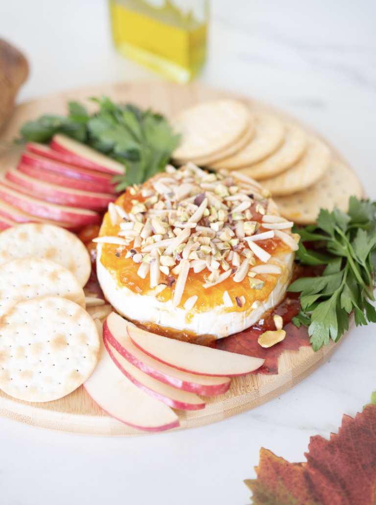 Baked Brie with Pistachios, Almonds, and Apricot Jam - The Carrot Seed ...