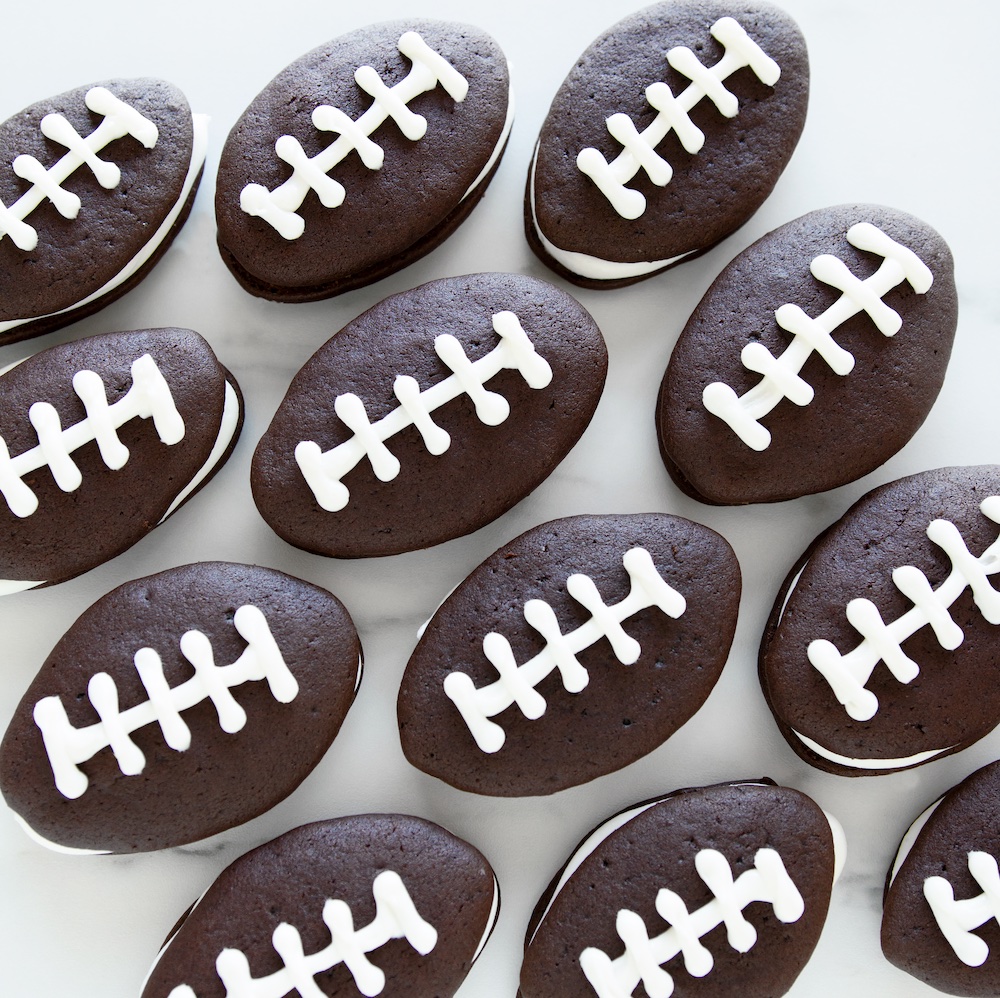 Football Whoopie Pies - The Carrot Seed Kitchen Co